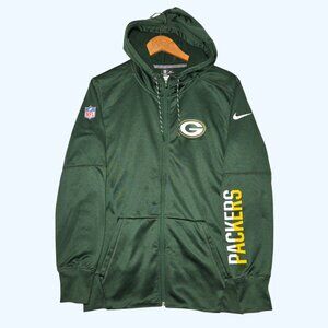 Nike NFL Green Bay Packers Men’s Small Full Zip Up Sweatshirt Hoodie On Field